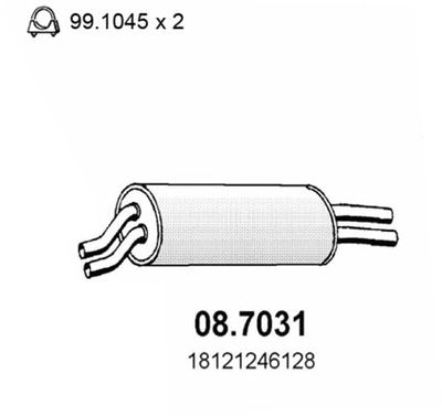 087031 ASSO Глушитель выхлопных газов конечный