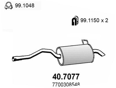 407077 ASSO Глушитель выхлопных газов конечный