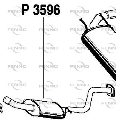 P3596 FENNO Средний глушитель выхлопных газов