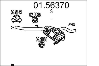 0156370 MTS Средний глушитель выхлопных газов
