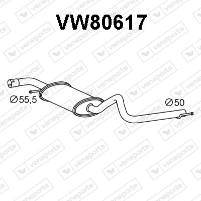 VW80617 VENEPORTE Средний глушитель выхлопных газов