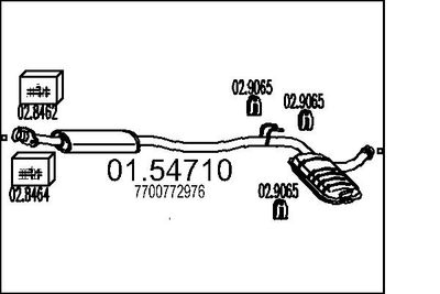 0154710 MTS Средний глушитель выхлопных газов
