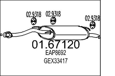 0167120 MTS Глушитель выхлопных газов конечный