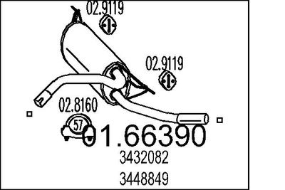 0166390 MTS Глушитель выхлопных газов конечный