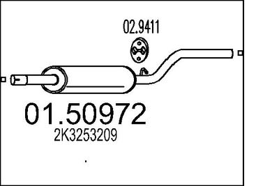 0150972 MTS Средний глушитель выхлопных газов