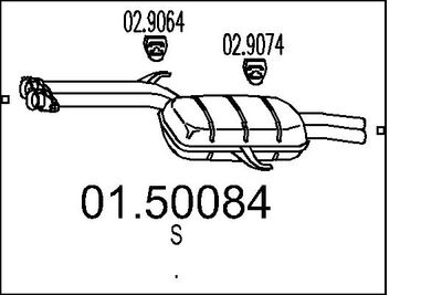 0150084 MTS Средний глушитель выхлопных газов