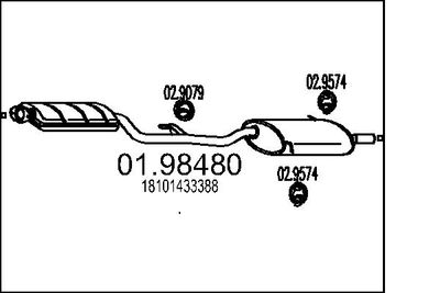 0198480 MTS Глушитель выхлопных газов конечный