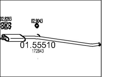 0155510 MTS Средний глушитель выхлопных газов