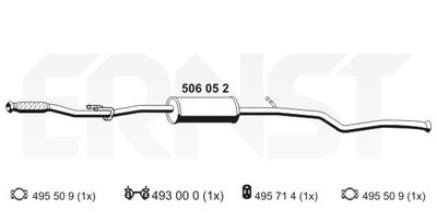 506052 ERNST Средний глушитель выхлопных газов