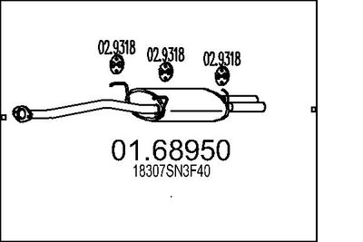 0168950 MTS Глушитель выхлопных газов конечный