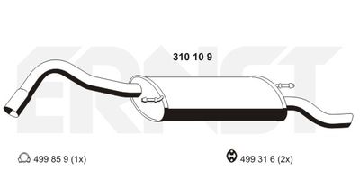 310109 ERNST Глушитель выхлопных газов конечный
