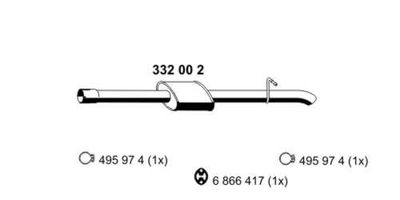 332002 ERNST Глушитель выхлопных газов конечный