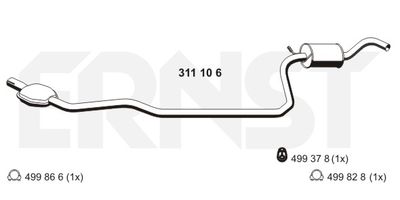 311106 ERNST Предглушитель выхлопных газов
