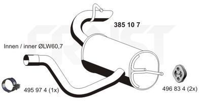 385107 ERNST Глушитель выхлопных газов конечный