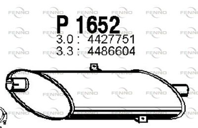 P1652 FENNO Средний глушитель выхлопных газов
