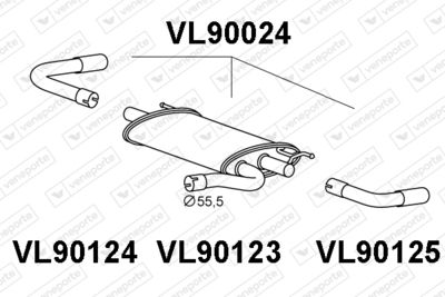 VL90024 VENEPORTE Глушитель выхлопных газов конечный