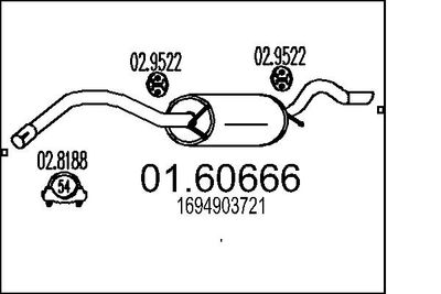 0160666 MTS Глушитель выхлопных газов конечный
