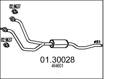 0130028 MTS Предглушитель выхлопных газов