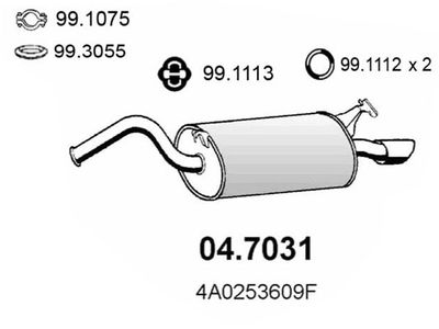 047031 ASSO Глушитель выхлопных газов конечный