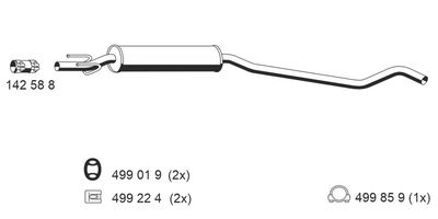 011068 ERNST Средний глушитель выхлопных газов