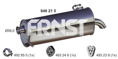 646215 ERNST Глушитель выхлопных газов конечный