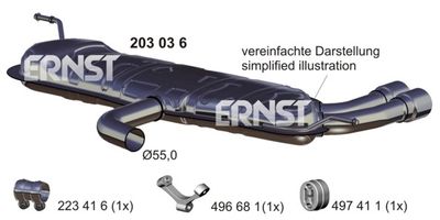 203036 ERNST Глушитель выхлопных газов конечный