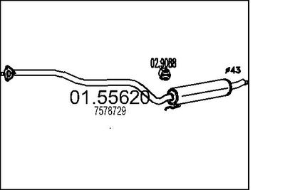 0155620 MTS Средний глушитель выхлопных газов