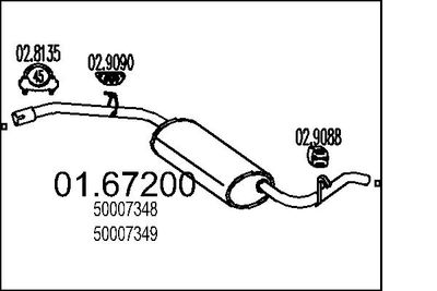 0167200 MTS Глушитель выхлопных газов конечный