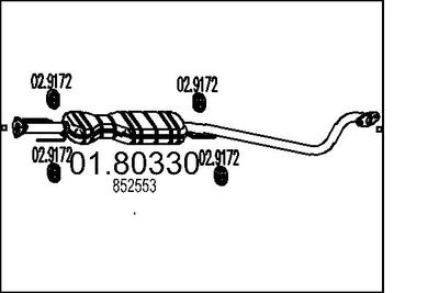 0180330 MTS Средний глушитель выхлопных газов