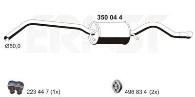 350044 ERNST Глушитель выхлопных газов конечный