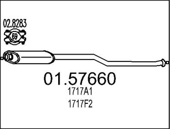0157660 MTS Средний глушитель выхлопных газов