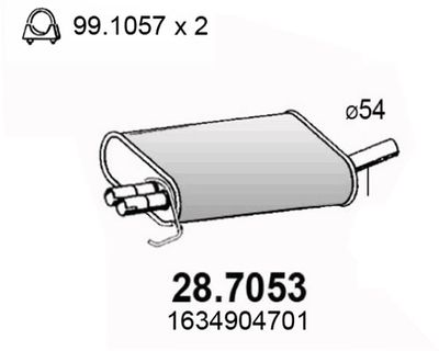 287053 ASSO Глушитель выхлопных газов конечный