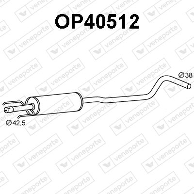 OP40512 VENEPORTE Средний глушитель выхлопных газов