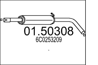 0150308 MTS Средний глушитель выхлопных газов