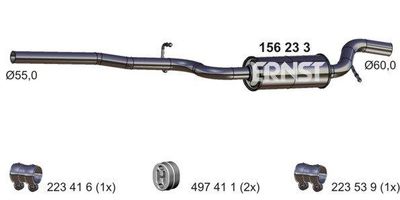 156233 ERNST Средний глушитель выхлопных газов