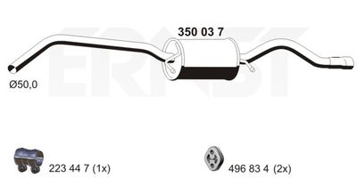 350037 ERNST Глушитель выхлопных газов конечный