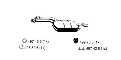374286 ERNST Средний глушитель выхлопных газов