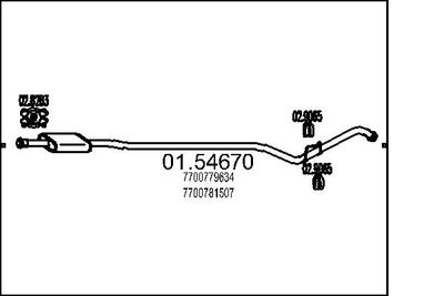 0154670 MTS Средний глушитель выхлопных газов
