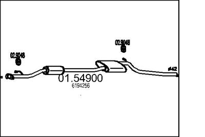 0154900 MTS Средний глушитель выхлопных газов