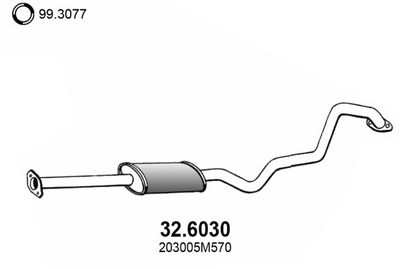 326030 ASSO Средний глушитель выхлопных газов
