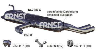 642064 ERNST Глушитель выхлопных газов конечный