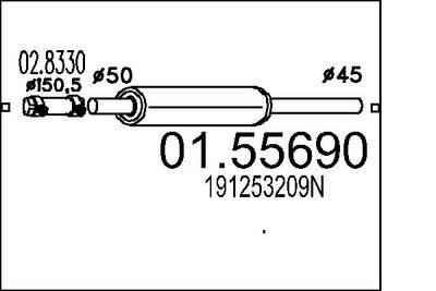 0155690 MTS Предглушитель выхлопных газов