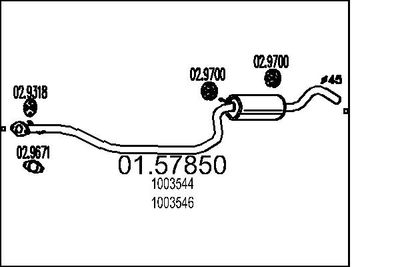 0157850 MTS Средний глушитель выхлопных газов