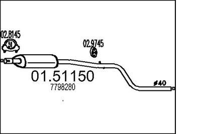0151150 MTS Средний глушитель выхлопных газов