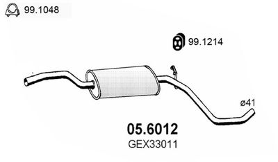 056012 ASSO Средний глушитель выхлопных газов