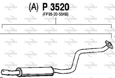 P3520 FENNO Средний глушитель выхлопных газов