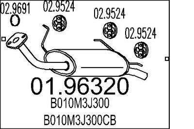 0196320 MTS Глушитель выхлопных газов конечный