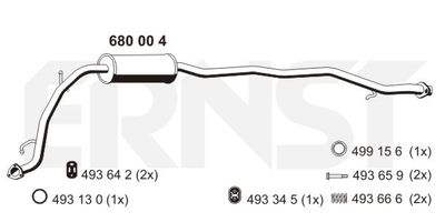 680004 ERNST Средний глушитель выхлопных газов