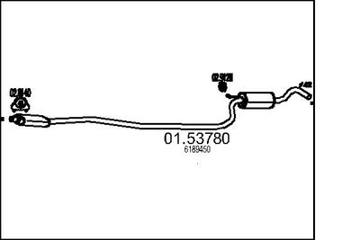 0153780 MTS Средний глушитель выхлопных газов