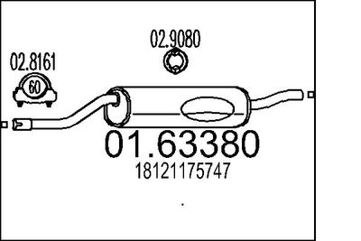 0163380 MTS Глушитель выхлопных газов конечный